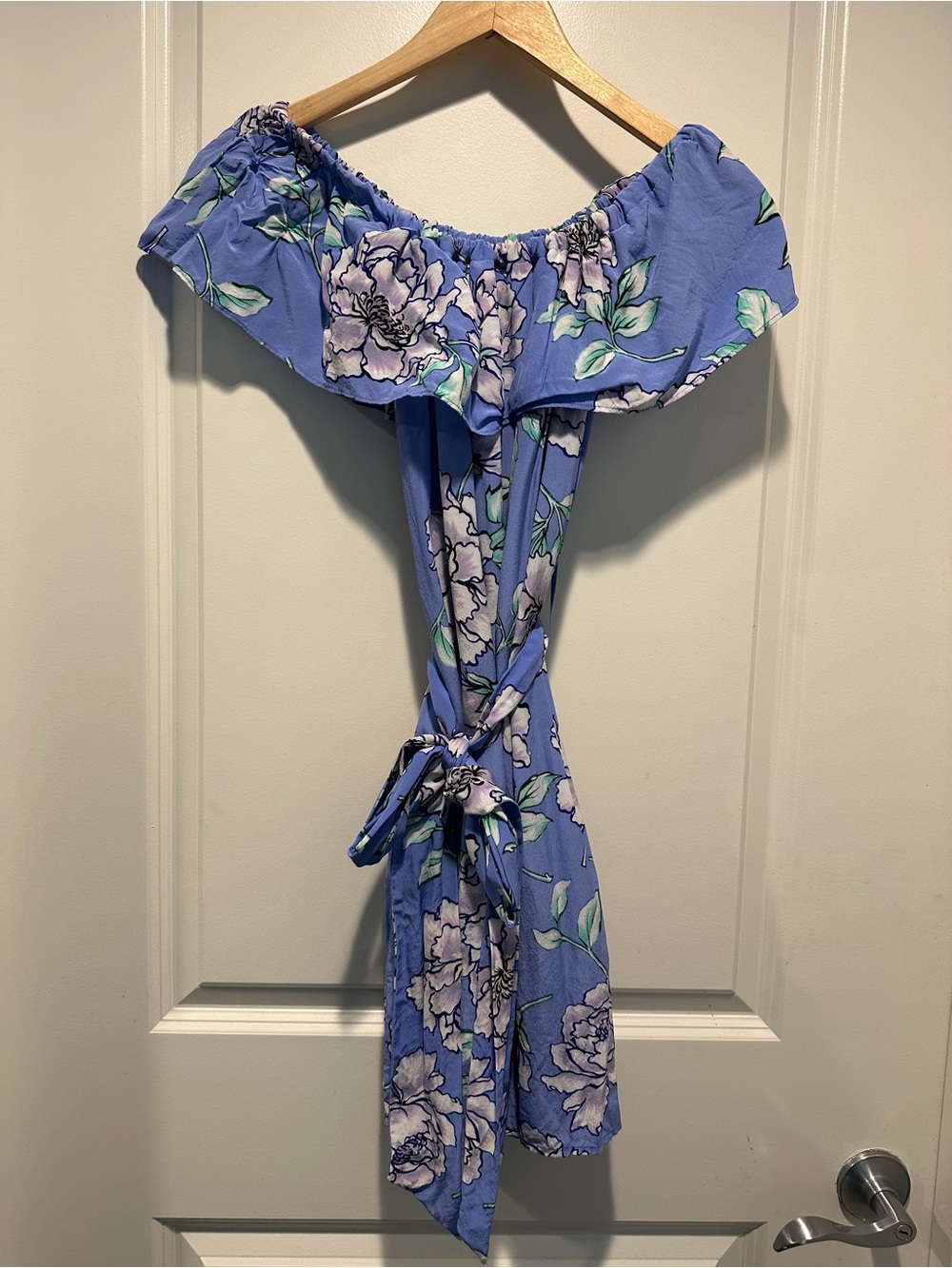 Yumi Kim Floral Off-Shoulder Dress with Tie